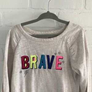 Gap Kids - Cream Graphic longsleeve shirt for Girl Size S